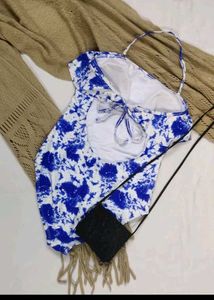 sexy Blue Tie-Dye Swimsuit