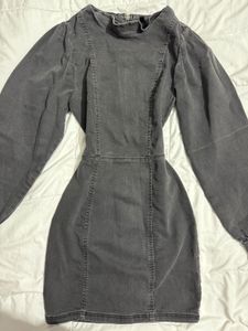 Grey Denim Bodycon Dress