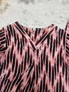 Sparkling Striped V-Neck Top