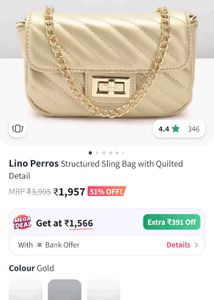 Lino Perros Gold Toned Sling Bag(NO TAGS)