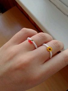 Set Of Two Beaded Rings