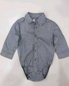 Checkered Baby Shirt with vest and tie