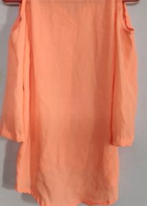 Cold Shoulder Neon Orange Top