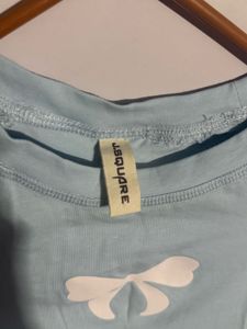 Cute Blue Bow Crop Top