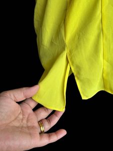 Yello Chiffon Button Down Top