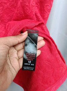 Imported Red Fit &amp; Flare Dress