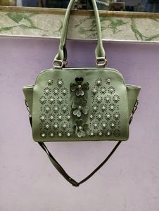 Floral Embellished Gray Handbags 👜