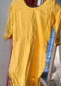 Yellow Embroidered Kurti Salwar