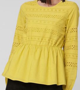 Schiffli Embroidered Peplum Top