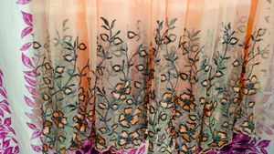 Peach Embroidered Anarkali Gown
