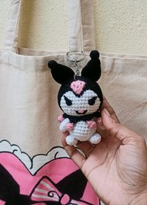 New Kuromi Hand-painted Totebag With Cute Bagcharm