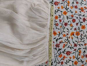 Cream Tulle Mini Skirt