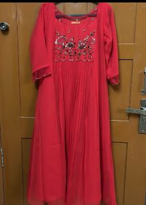 Elegant Red Kurta Set - XL Size