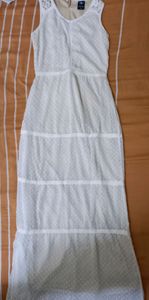 skin colored long gown, sleeveless