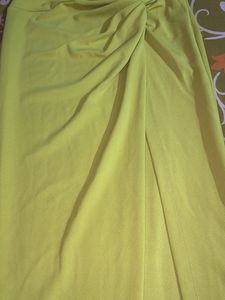 Chartreuse Twist Front Long Skirt