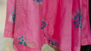 Pink Floral Embroidered Dress