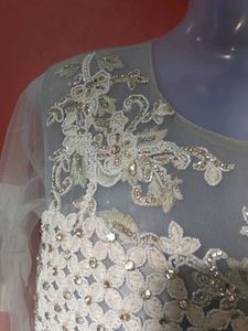 Elegant White Floral Ball Gown