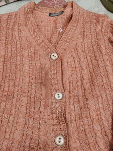 Peach Knit Cardigan