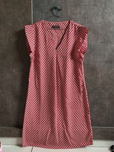 Red Pattern Mini Dress