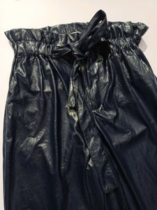 Mango Blue Faux Leather Pants Free Size 28 to 34