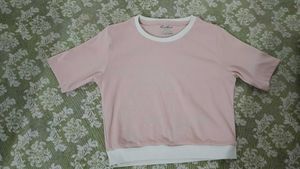 Cute Pink &amp; White Crop Top