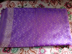 get it for 450/- Purple Banarasi Silk Saree