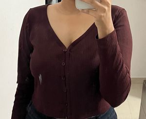 Maroon Crop Top