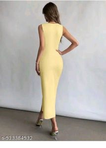 Elegant Yellow Midi Dress