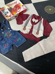 New Boys Burgundy &amp; Plaid Outfit