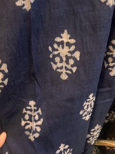 Indigo Blue Printed Cotton Kurta – Size S to M