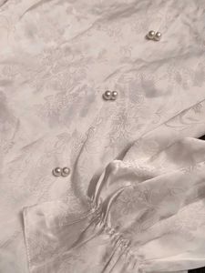 Mandarin Collar White Blouse