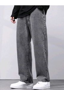 Gray Wide Leg Jeans