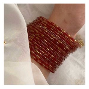 Translucent Red Glass Bangles