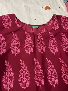 Pink Kurti Dupatta Set