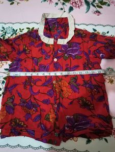 Vintage Floral Short Sleeve Top For Women