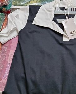 H&amp;M Contrast Collar Top