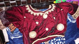 Maroon Lanhnga With Steach Blouse,Chunni