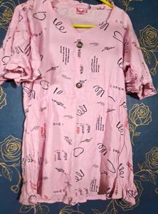 Pink Graphic Print Top