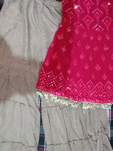 Red Embroidered Kurta Set