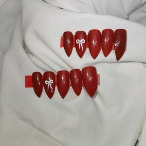 Red Bow Press-On Nails