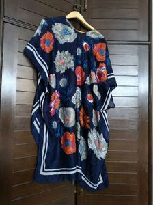 Woven Heart Floral Sheer Cover Up Kimono Top