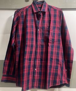 Red & Blue Plaid Button-Down Shirt