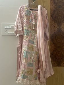 Set Of 2 Pink Embroidered Salwar Kameez