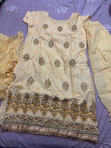 beautiful light ylow salwar suit set
