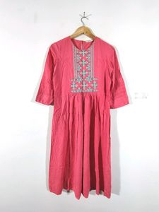 Pink Embroidered Kurta (Women's)
