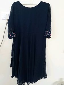 Navy Blue Kurta With attached Jacket