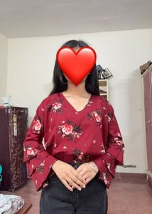 RUFFLE ARMS TOP FOR WOMEN
