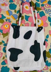 Cow Print Trendy Tote Bag For College Girls