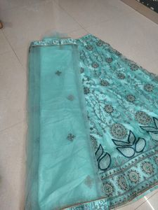 Aqua Embellished Lehenga Choli