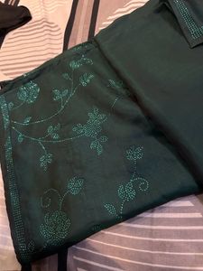 Sea Green Saree With Blouse